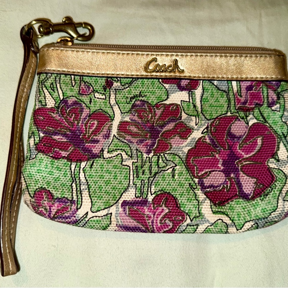 Coach Ashley Floral Iris Wristlet